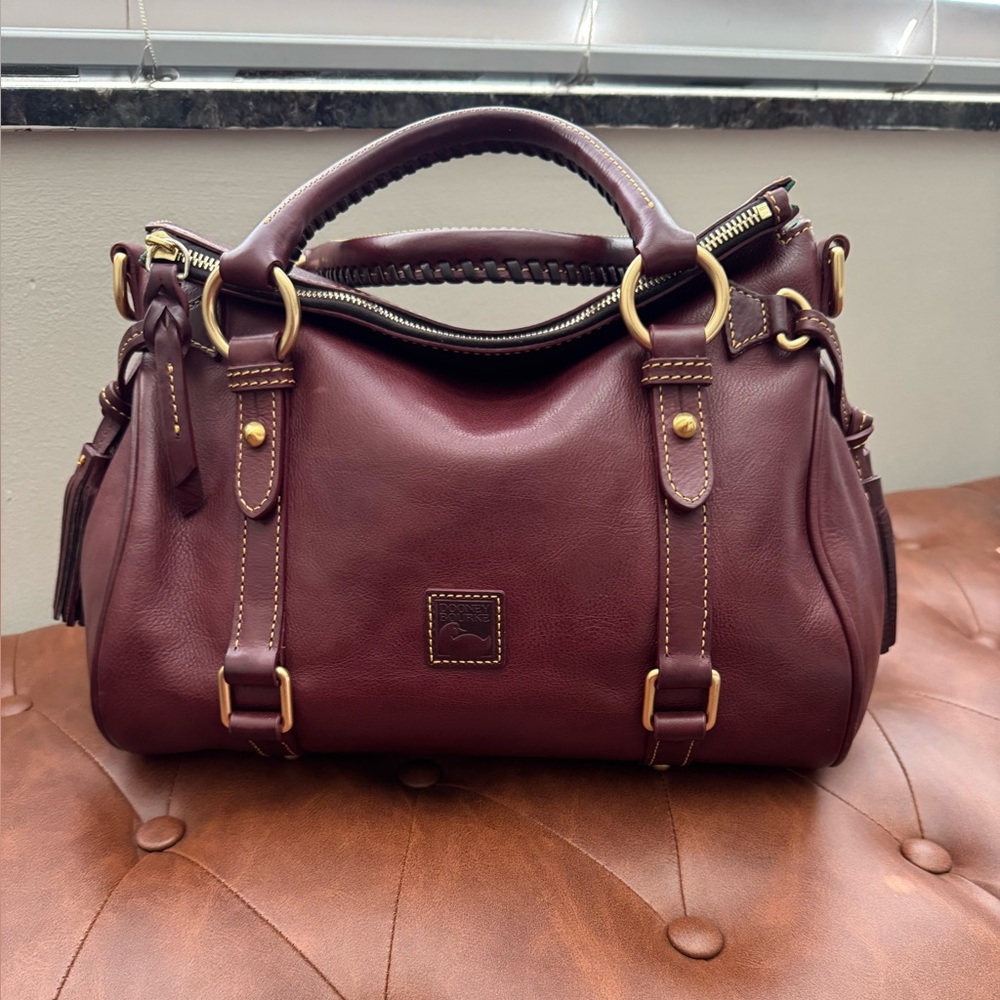 Dooney & Bourke Florentine Small Satchel in the color Bordeaux.